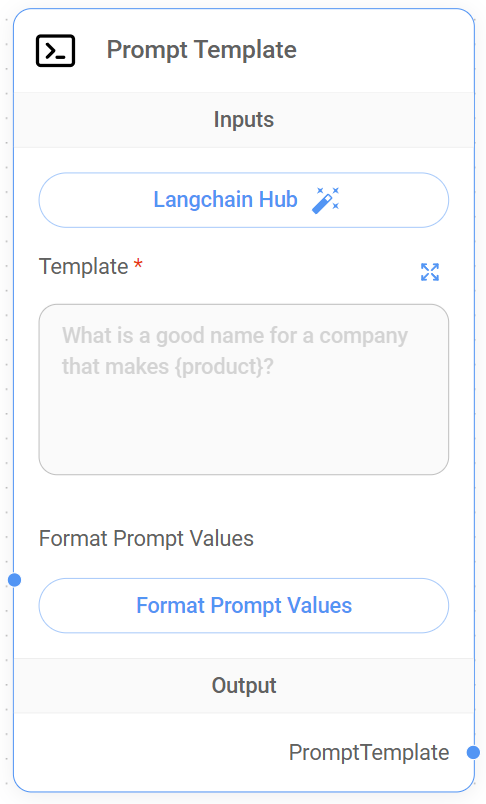 <p>Prompt Template Node</p>